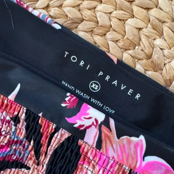 Tori Praver Lacie Smocked Floral Cheeky Bikini Bottom XS NEW - Picture 2 of 5